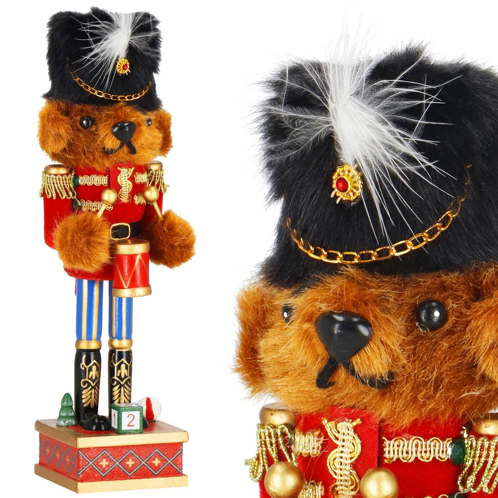 Notenkraker Kerst | Houten Beer | Kerstversiering | Multicolor | 27 cm - Afbeelding 2