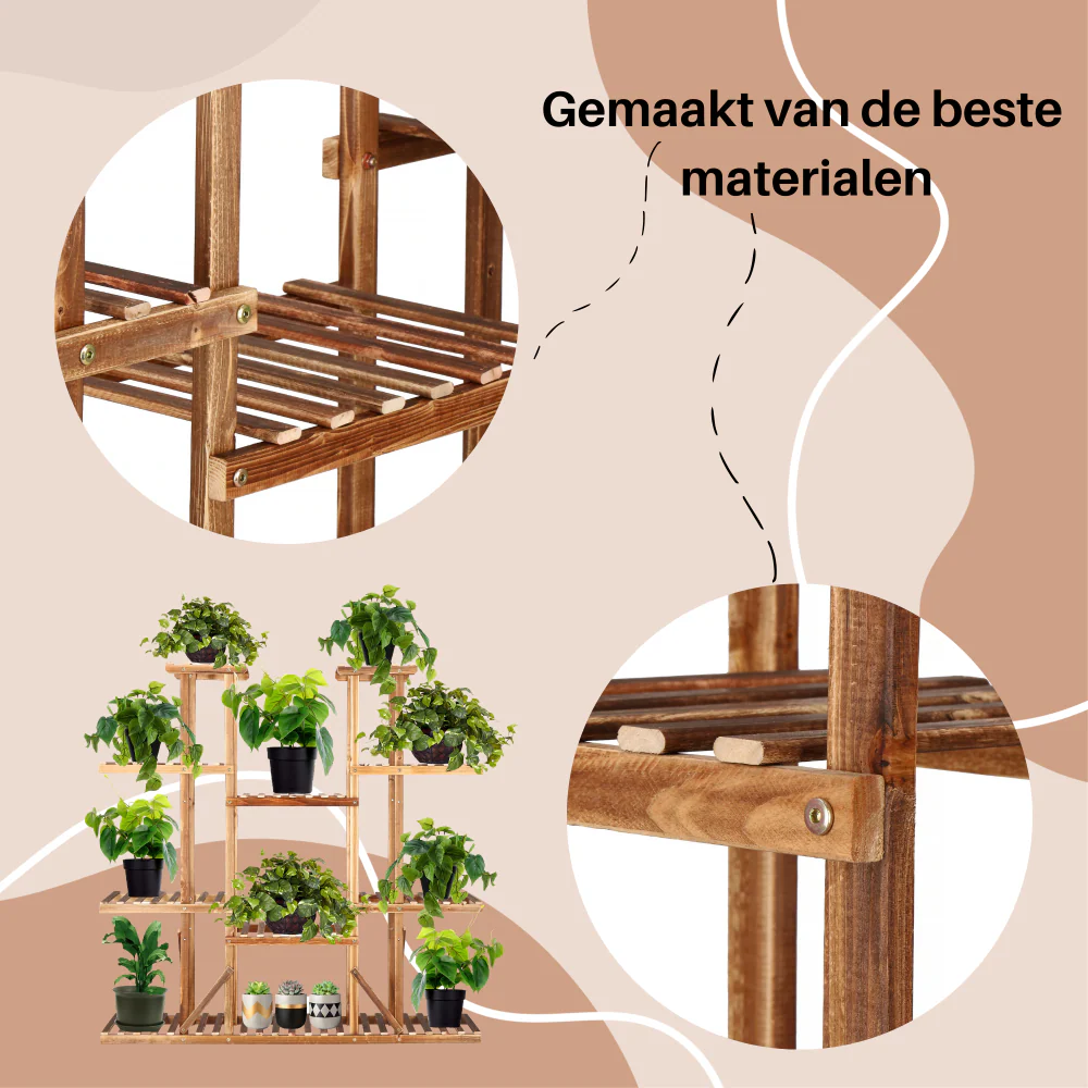 Plantenrek | Plantenrek Binnen | Plantenrek Buiten | 119 cm | Hout - Afbeelding 6