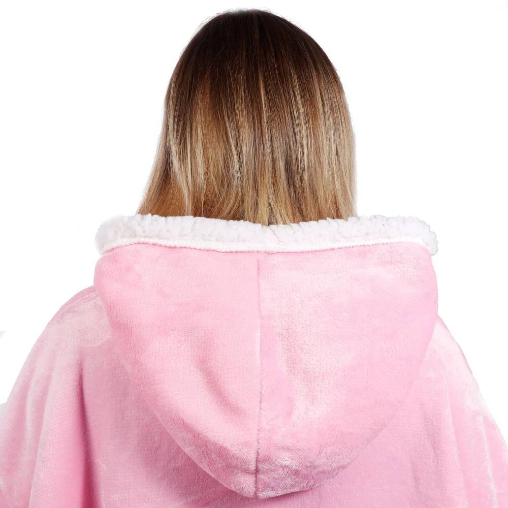 Hoodie Deken | Deken Met Mouwen | One Size | Roze - Afbeelding 7